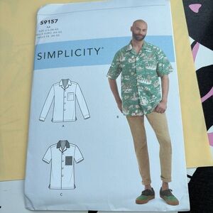 Simplicity Pattern S9157 AA for Men’s Shirts